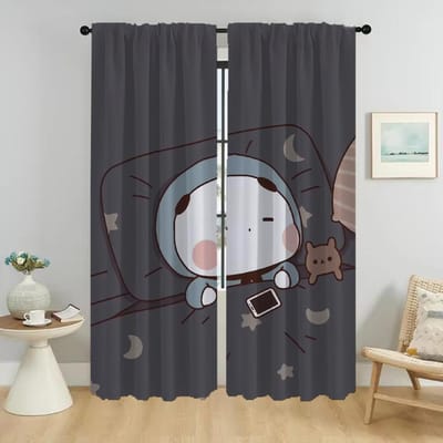 Bubu en Dudu Gordijnen voor Woonkamer Gordijn Shades Scheidingswand Halloween Decoratie Keukengordijnen 2 Stuks Tule voor Slaapkamer W50xH70cmx2pcs-CL gray
