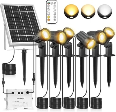 Zonne-energie tuinspots met afstandsbediening - 6 stuks, IP66 waterdicht, verstelbare helderheid en kleurtemperatuur