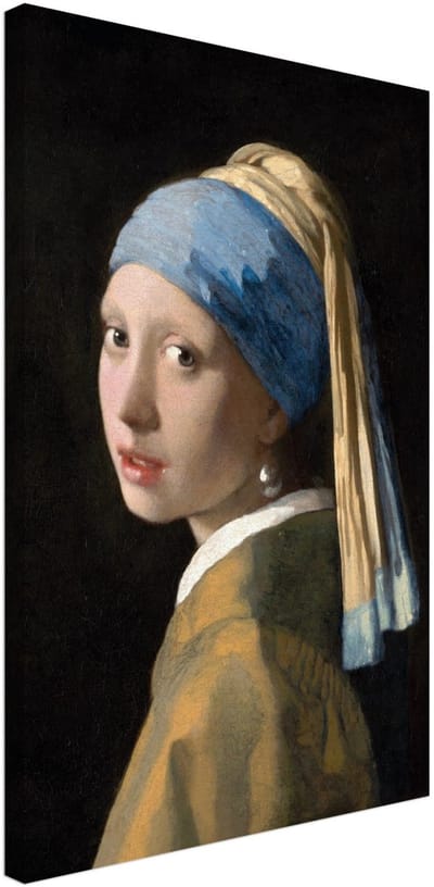 Canvas Schilderij - Johannes Vermeer – Meisje met de parel 40x60 cm - Kunst Wanddecoratie Woonkamer & Slaapkamer