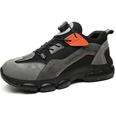 Draaigesp Heren Veiligheidsschoenen Werklaarzen Veiligheid Stalen Neus Schoenen Heren Anti-verplettering Anti-perforatie Werksneakers Onverwoestbare Schoenen 41 zwart