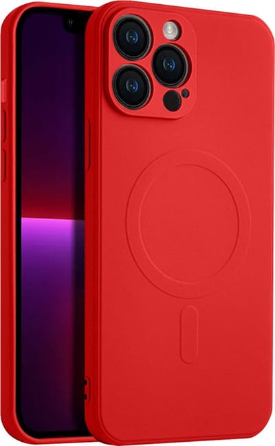Casify Siliconen Hoesje geschikt voor MagSafe iPhone 13 Pro Max Hoesje - Rood