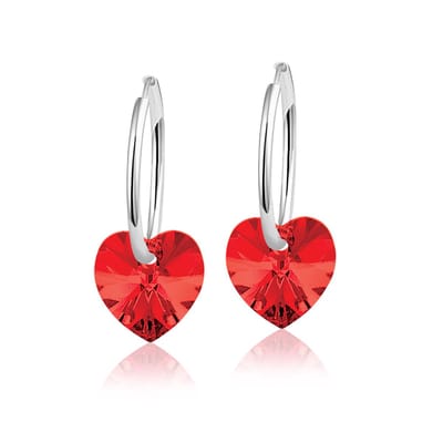 Montebello Oorbellen Claire HZ34 - Swarovski Hart - 925 Zilver Gerhod.- Ø10mm - 20mm