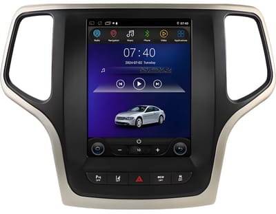Autoradio met bluetooth - Carplay - Voor Jeep Grand Cherokee (2014-2022) - Geschikt voor Apple en Android - Stereo - Navigatie - Navigatiesysteem auto - 1GB 32GB