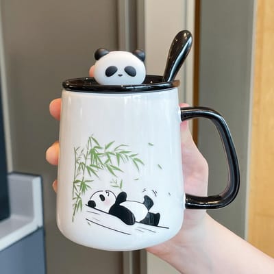 Souvenir Cadeau Geschenkdoos Creatieve Praktische Beker Nieuwe Leuke Panda Keramische Mok Stel Waterbeker Thuis 301-400ml