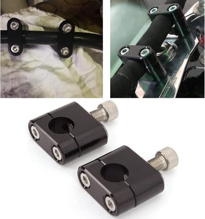 Motorcycle Handlebar Risers - Stuurverhogers Motor - Comfortabel Rijden - CNC Gefreesd Aluminium - 22mm - Zwart