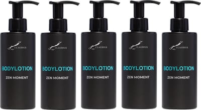 Bodylotion Zen Moment 300 ml - met pomp - zwarte fles - set van 5 stuks - Voordeelverpakking