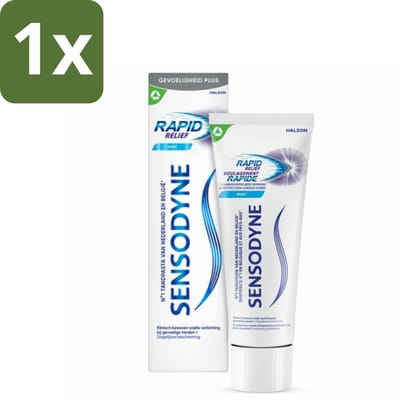 1 x Sensodyne - Tandpasta - Rapid Relief - Gevoeligheidsverlichting - 75 ml - Gevoelige Tanden - Tandpasta - Verlichting - Snel Verlichting - Gevoeligheidsverlichting