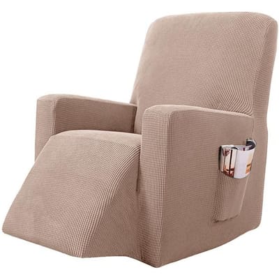 Stretch Fauteuil Hoes Nieuwste Jacquard Fauteuil Hoes Met Zijvak Anti-Slip Gepaste Fauteuil Hoes Bankbeschermer 1 piece kameel