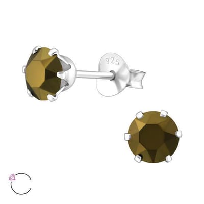 Amanto Oorbellen Elka Dorado - 925 Zilver E-Coating - Swarovski - ∅5mm