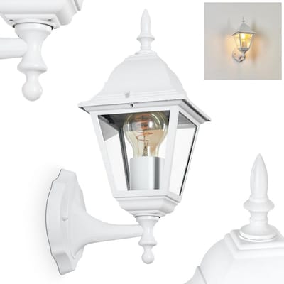 Klassieke Buitenwandlamp Wit - IP44 - E27 Fitting voor Tuin en Terras