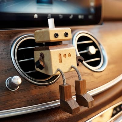 Dailygoods - Wiebelende Holzmann autogeur, handgemaakt hout auto geurdecor, wiebelfiguur auto geur, wiebelende houten figuur luchtverfrisser, schudman auto parfum