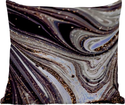 Tuinkussen - Marmerlook - Zwart - Goud - Wit - Glitter - Marmer - 40x40 cm - Weerbestendig
