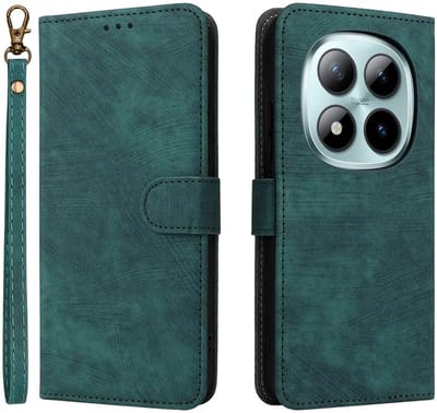 Hoesje geschikt voor Xiaomi Redmi Note 15 Pro Plus / Xiaomi Poco M8 Pro - Phonesta Vintage Skin Book Wallet Case met afneembaar koord - Groen