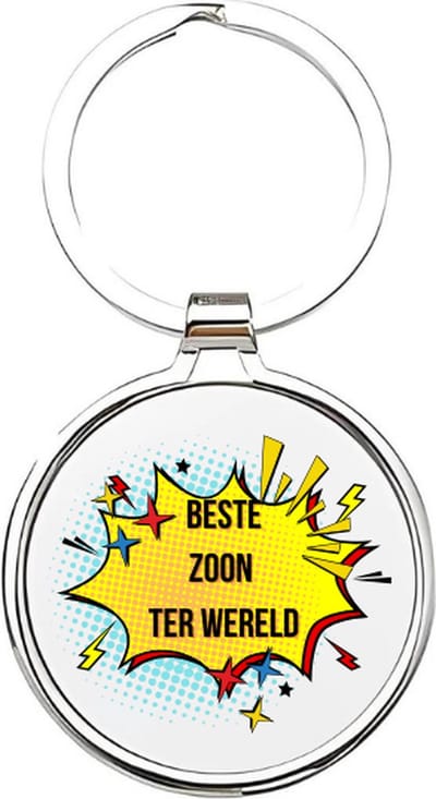 Akyol - Beste zoon ter wereld Sleutelhanger - zoon - De liefste zoon - Zoon sleutelhanger - kind sleutelhanger - Sleutelhanger zoon - Familie sleutelhanger - cadeautje - Zoon cadeau - boy - de liefste zoon - 4 x 7,5 CM