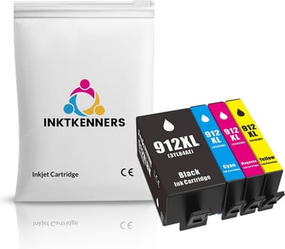 Inktcartridges Geschikt voor HP 912 / 912XL | Multipack van 4 stuks Geschikt voor HP OfficeJet Pro 8010 - 8012 - 8014 - 8015 - 8020 - 8022 - 8023 - 8024 - 8025