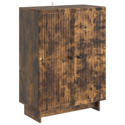 vidaXL - Dressoir - Gerookt - eiken - 66 - x - 34,5 - x - 90 - cm - Bewerkt - hout