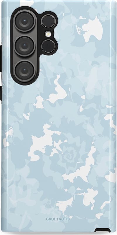 Casetastic Hoesje Geschikt voor Samsung S23 Ultra - Stijlvolle Beschermende Duo-layer Case - Blauwe wervels