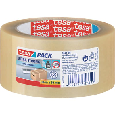 Tesa Tesapack Ultra Strong Verpakkingstape - 66M x 50MM - 1 Stuks - Transparant