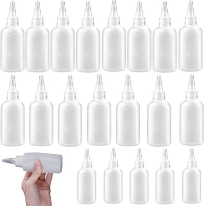 Squeeze flessen set van 20 - 15 flessen 100ml en 5 flessen 50ml voor sauzen, oliën en vloeistoffen - Ideaal voor keukenopslag en gebruik