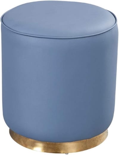 Ronde Voetenbank - Poef Hocker - Ontspannen Zitten - Gouden Metalen Poot - 32x35cm - Groen