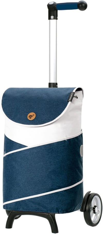 Andersen SHOPPER MANUFAKTUR Boodschappentrolley Unus Shopper Fun Jarl 41L Blue Donkerblauw 119cm