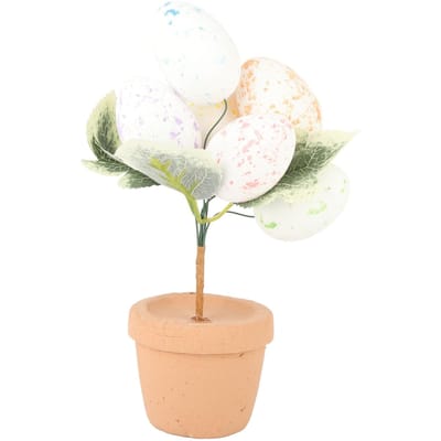 Paasei Potplant Ornament Simulatie Eierplant Paas Tafeldecoraties white