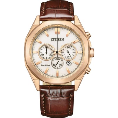 Citizen CA4593-15A Horloge - Leer - Bruin - Ø 41 mm
