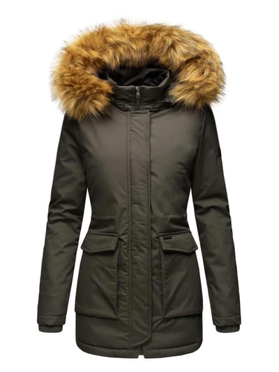 Navahoo Dames Winterjas Schneeengel Princess – Klassiek, Warm & Met Afneembare Kunstbontkraag