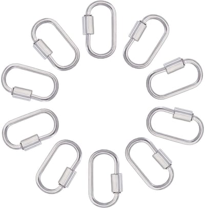 Cosensi - Dailygoods - Set van 10 Ovale Schroef Karabijnhaken voor DIY Projecten