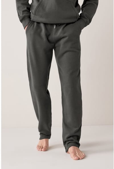 Next - Heren - Joggingbroek met rechte pasvorm, borstelafwerking en open zoom - Grijs