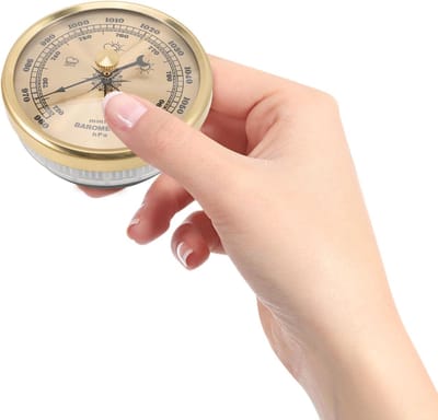 Analoge Barometer - Weerstation Hygrometer - Luchtdruk Meten - Duidelijke Schaalverdeling - 6 x 6 x 3.5 cm