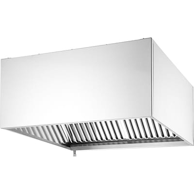 HENDI Wandafzuigkap rvs 18/0 - labyrintfilters, zonder verlichting - 100,5x100x45 cm - horeca