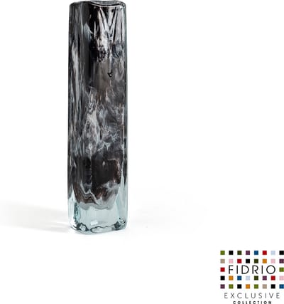 Design Vaas Square - Fidrio GRANITO - glas, mondgeblazen bloemenvaas - hoogte 20 cm