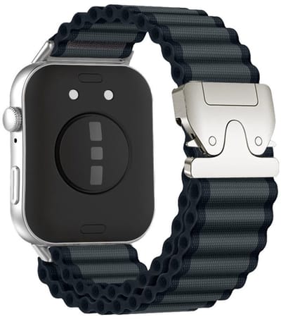 Nylon bandje - geschikt voor Huawei Watch Fit 5 (PRO), Watch Fit 4 (Pro), Watch Fit 3 - ocean stijl - zwart