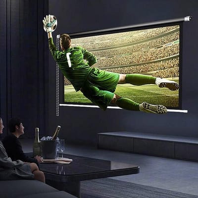 Projectiescherm Kantoor - Filmscherm Hangend - Films Kijken - Handmatig Uitschuifbaar - 60 inch - Wit