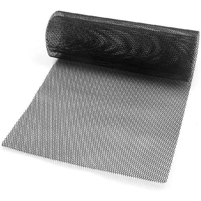Zwarte aluminium gaas grillafdekking auto bumper spatbord motorkap ventilatierooster net 40  x 13 black