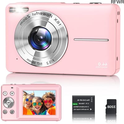 RFWR® Compacte 1080p Digitale Fotocamera met 44MP, 2,4 inch LCD en 16x Zoom voor Kinderen en Studenten