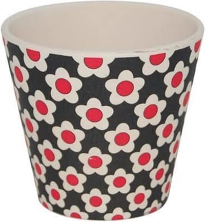 Quy Cup - 90ml Ecological Espresso Reisbeker - “Daisy Black” 7x7x7cm
