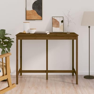 Massief houten tafel - Hoge tafel - Gezellig samenzijn - Rustieke grenen look - 140x80x110 cm - Honingbruin