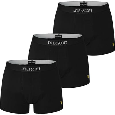 Lyle & Scott Herenshort Nathan Katoenen Boxershorts (Verpakking van 3) (Zwart)