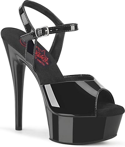 Pleaser - EXCITE-609 Sandaal met enkelband - US 5 - 35 Shoes - Zwart