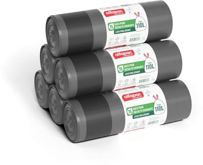 Extra Sterke Vuilniszakken 110 Liter met Trekband (180 Stuks)