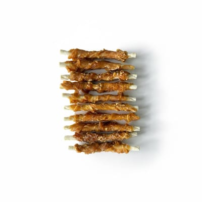 Hondensnacks Kipsticks Gedraaid - 1.00 KG - Verwensnacks - Gedroogd vlees - Kip, Rund - Alle honden vanaf 3 maanden - Geen onnodige toevoegingen