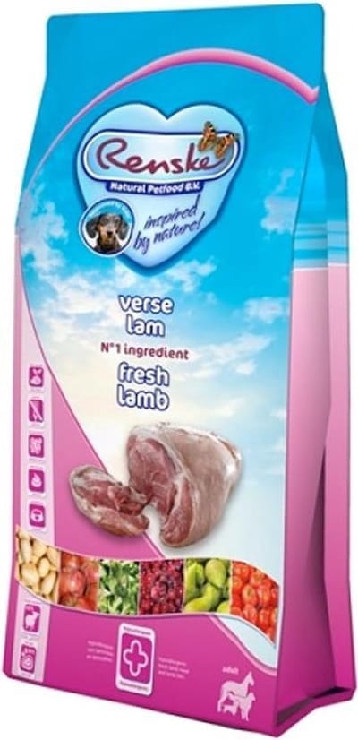 Renske Super Premium Adult Verse Lam - Graanvrij - Hond - Droogvoer - 600 gr