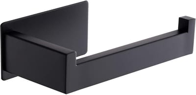 EXCITAT Toiletrolhouder - Handdoekrek - Wandmontage - Geen boren nodig - Voor badkamers en keukens - Zwart