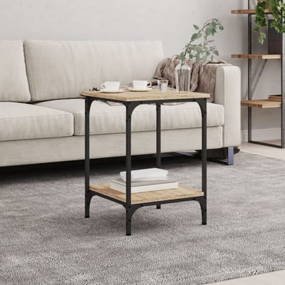 vidaXL - Salontafel - 40x40x55 - cm - bewerkt - hout - sonoma - eikenkleurig