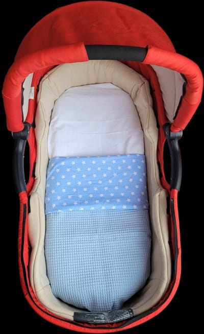 Dekentje- Kinderwagen - Reiswieg - Baby Blauw -  maat +/- 60x 80 cm  - handgemaakt - Deken - baby