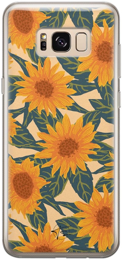 Hoesje geschikt voor Samsung Galaxy S8 - Zonnebloemen - Soft Case - TPU - Bloemen - Geel - Mooie Telefoonhoesjes