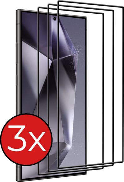 Screenprotector - 3 Stuks - Geschikt voor Samsung Galaxy S24 Ultra - Full Cover - Beschermglas - Gehard Glas - Tempered Glass - Screen Protector