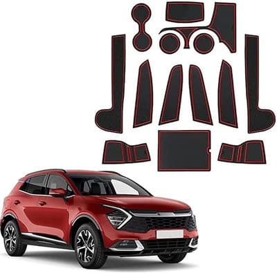 Duurzame en niet-slip deurmatten voor opslag in de armsteun van de Sportage NQ5 2022, ideaal als interieuraccessoires en ter bescherming tegen stof.